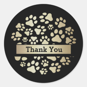 Luxe Black Gold Foil Pet Supply Store Ronde Sticker
