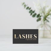 Luxe Black Gold Lash Technician Visitekaartje (Staand voorkant)