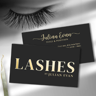 Luxe Black Gold Lash Technician Visitekaartje