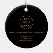 Luxe Black & Gold Real Estate Ornament (Achterkant)
