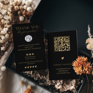 Luxe Black Gold Review Bedankt QR Code Visitekaartje