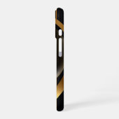 Luxe Black & Gold Striped iPhone 16 Coque | Gloss (Côté gauche)