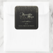 Luxe Black Product Packaging Étiquette Gold Frame (Sac)