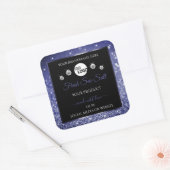 Luxe Black Royal Blue Glitter Product Label Logo (Envelop)