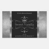 Luxe Black Silver Ornate Produit Étiquettes Ajoute (Devant)