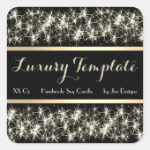 Luxe Black Sparkling Produit Étiquette Gold Frame (Devant)