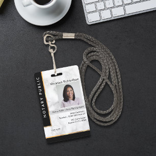 Luxe Black White Gold Marble Professional Notionee Badge