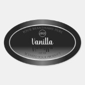 Luxe Black White Product Label Silver Lijst Logo (Voorkant)