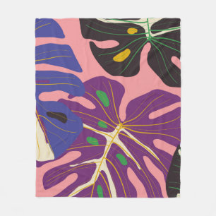 Luxe bladkunst deco behang. achtergrond natuur. fleece deken