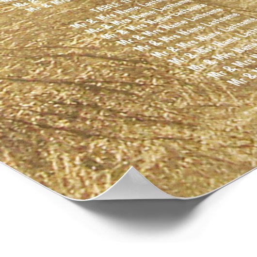 Luxe bladtafel met goudblad poster (Hoek)