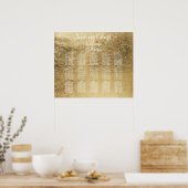 Luxe bladtafel met goudblad poster (Keuken)