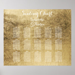 Luxe bladtafel met goudblad poster