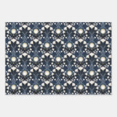 Luxe blauw en goud Art Deco Patroon Inpakpapier Vel (Voorkant)