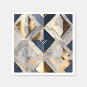 Luxe blauw en grijs marmer met goud servet