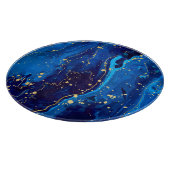 Luxe Blauw Goud Marmeren Textuur Snijplank (Hoek)