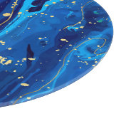 Luxe Blauw Goud Marmeren Textuur Snijplank (Hoek)