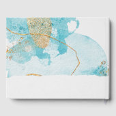 Luxe Blauw Goud Waterverf Abstract Bruiloft Gastenboek (Achterkant)