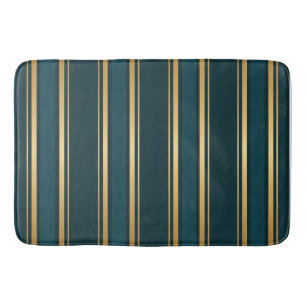 Luxe blauw groen goud gestreepte cadeauverpakking badmat