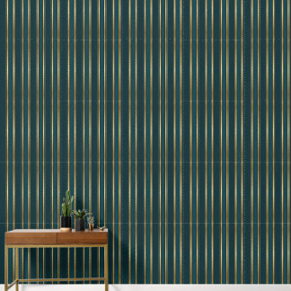 Luxe Blauw Groen Goud Streep Behang Patroon
