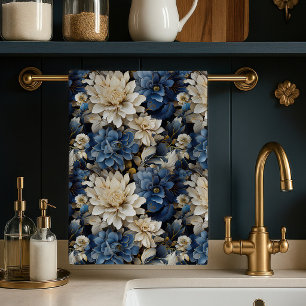 Luxe Blauw Witte Ivoor Kleurig Zachte Keukendoek Theedoek