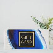 Luxe blauwe agaatsteen moderne cadeaubonnen (Staand voorkant)
