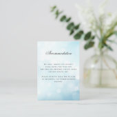 Luxe Blauwe Bruiloft Accommodatie Details Informatiekaartje (Staand voorkant)