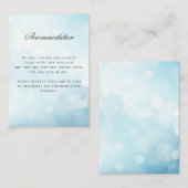 Luxe Blauwe Bruiloft Accommodatie Details Informatiekaartje (Voorkant / Achterkant)