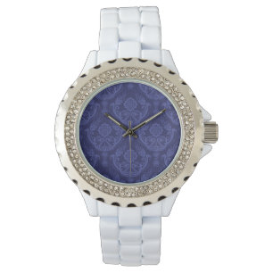 Luxe blauwe damesbehang horloge