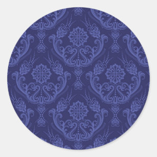 Luxe blauwe damesbehang ronde sticker