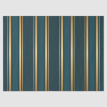 Luxe Blauwe Groene Gouden Streep Decoratie Tissue