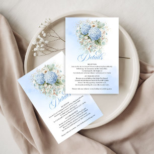 Luxe blauwe hortensia goud details kaart