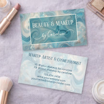 Luxe Blauwe Marmer Make-up Artiest & Haarstylist