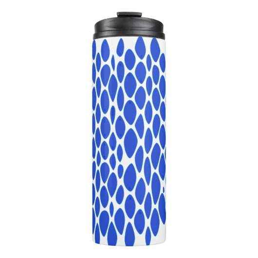Luxe Blauwe Python Huidpatroon Thermosbeker (Voorkant)