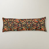 Luxe Blauwgroen "Aztec Dream" pluche body kussen (Achterkant)