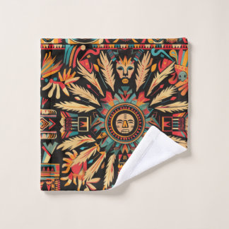 Luxe Blauwgroen "Aztec Dream" pluche washandje