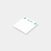 Luxe Blauwgroen bloemnaam Post-it® Notes (Schuin)