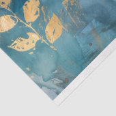 Luxe Blauwgroen en gouden bruiloft botanische deco Tissuepapier (Detail)