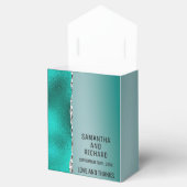 Luxe Blauwgroen Turquoise Silver Glitter Bedankdoosjes (Geopend)