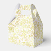 Luxe bloeien chique winter wit en goud bruiloft bedankdoosjes (Achterkant)