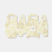 Luxe bloeien chique winter wit en goud bruiloft bedankdoosjes (Uitgevouwen)