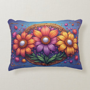 Luxe Bloem Met Sierlijk Frame Accent Kussen