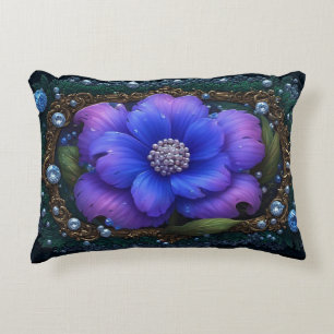 Luxe Bloem Met Sierlijk Frame Accent Kussen