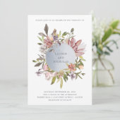 Luxe bloemen in Moss | Elegante Waterverf bruiloft Kaart (Staand voorkant)