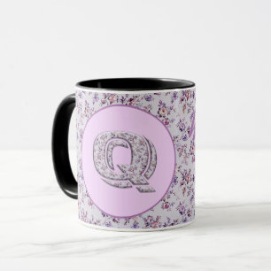 Luxe bloemen Monogram Q Mok