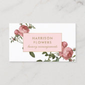 Luxe Bloemen Roze en Wit Visitekaartje (Voorkant)