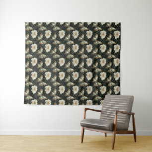 Luxe Bloemen & Vlinder Naadloos Patroon Wandkleed