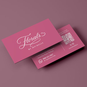 Luxe Bloemendesigner Bloemist Roze Visitekaartje