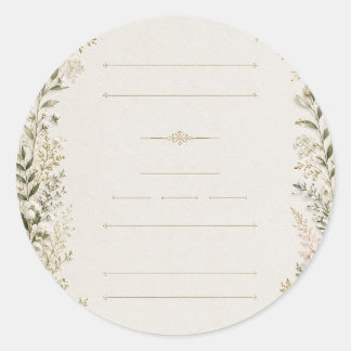 Luxe Bloemige Trouwuitnodiging Ronde Sticker