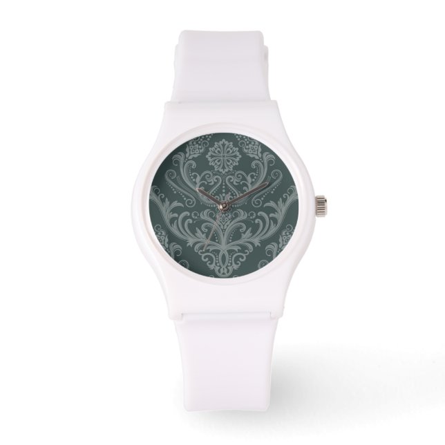 Luxe bloemkolenbehangselpapier horloge (Voorkant)