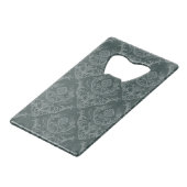 Luxe bloemkolenbehangselpapier kredietkaart flessenopener (Voorkant Gekanteld)